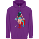Ironing Superhero Funny Mens 80% Cotton Hoodie Purple