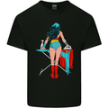 Ironing Superhero Funny Mens Cotton T-Shirt Tee Top Black