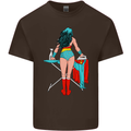 Ironing Superhero Funny Mens Cotton T-Shirt Tee Top Dark Chocolate