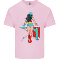 Ironing Superhero Funny Mens Cotton T-Shirt Tee Top Light Pink