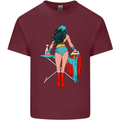 Ironing Superhero Funny Mens Cotton T-Shirt Tee Top Maroon
