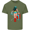 Ironing Superhero Funny Mens Cotton T-Shirt Tee Top Military Green