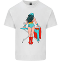 Ironing Superhero Funny Mens Cotton T-Shirt Tee Top White