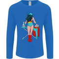 Ironing Superhero Funny Mens Long Sleeve T-Shirt Royal Blue