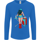 Ironing Superhero Funny Mens Long Sleeve T-Shirt Royal Blue