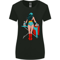 Ironing Superhero Funny Womens Wider Cut T-Shirt Black