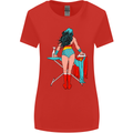 Ironing Superhero Funny Womens Wider Cut T-Shirt Red
