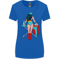 Ironing Superhero Funny Womens Wider Cut T-Shirt Royal Blue