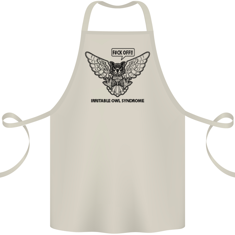 Irritable Owl Syndrome Bowel IBS Funny Cotton Apron 100% Organic Natural