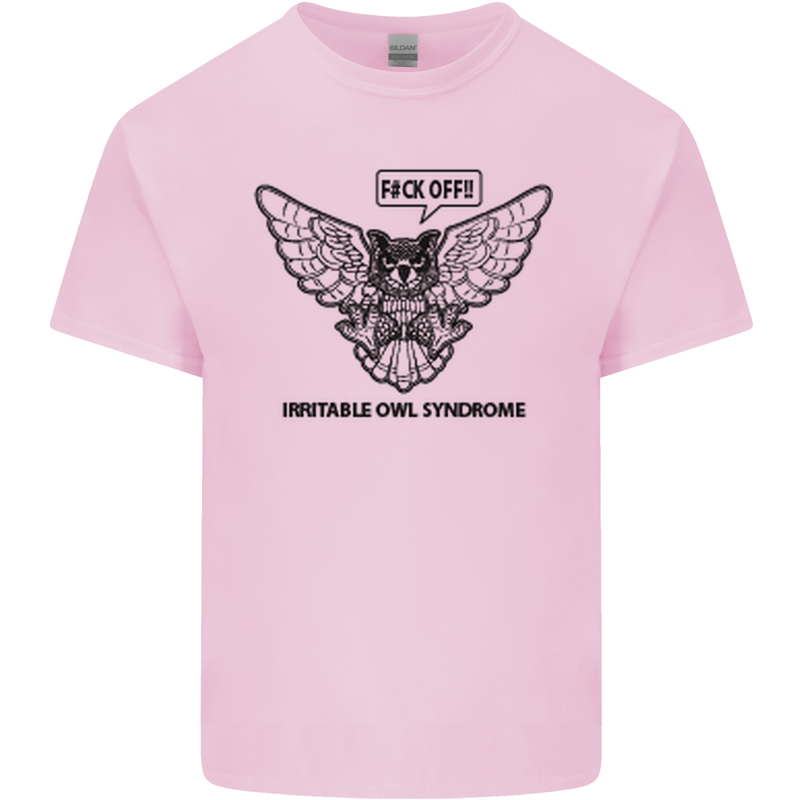 Irritable Owl Syndrome Bowel IBS Funny Mens Cotton T-Shirt Tee Top Light Pink
