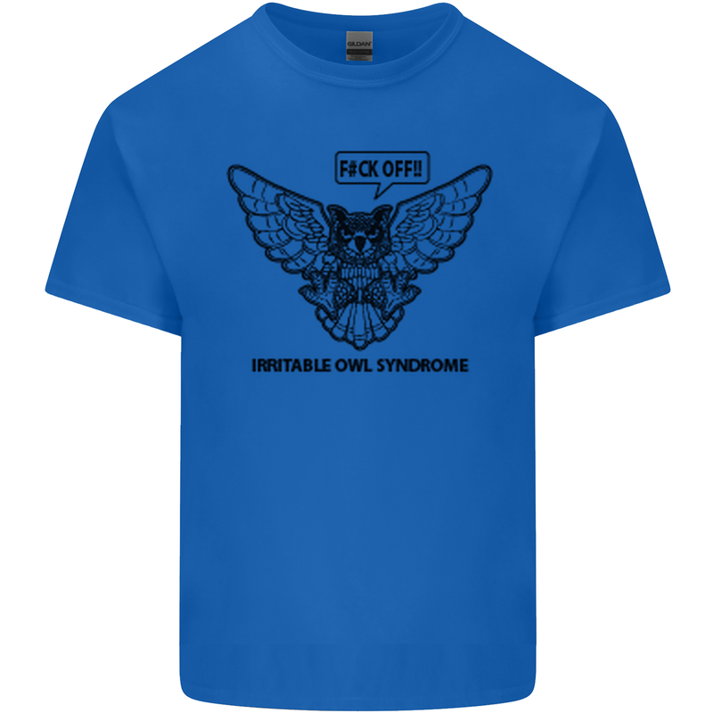 Irritable Owl Syndrome Bowel IBS Funny Mens Cotton T-Shirt Tee Top Royal Blue