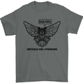 Irritable Owl Syndrome Bowel IBS Funny Mens T-Shirt Cotton Gildan Charcoal