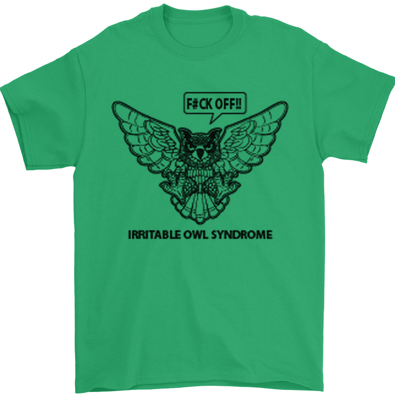 Irritable Owl Syndrome Bowel IBS Funny Mens T-Shirt Cotton Gildan Irish Green