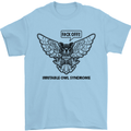 Irritable Owl Syndrome Bowel IBS Funny Mens T-Shirt Cotton Gildan Light Blue