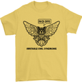 Irritable Owl Syndrome Bowel IBS Funny Mens T-Shirt Cotton Gildan Yellow