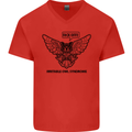 Irritable Owl Syndrome Bowel IBS Funny Mens V-Neck Cotton T-Shirt Red