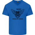 Irritable Owl Syndrome Bowel IBS Funny Mens V-Neck Cotton T-Shirt Royal Blue