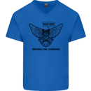 Irritable Owl Syndrome Bowel IBS Funny Mens V-Neck Cotton T-Shirt Royal Blue