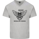 Irritable Owl Syndrome Bowel IBS Funny Mens V-Neck Cotton T-Shirt Sports Grey