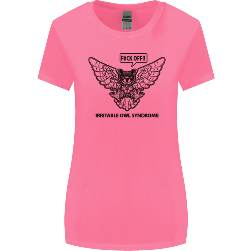 Irritable Owl Syndrome Bowel IBS Funny Womens Wider Cut T-Shirt Azalea