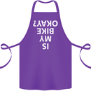 Is My Bike Okay Cycling Biker Funny Cotton Apron 100% Organic Purple