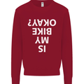 Is My Bike Okay Cycling Biker Funny Kids Sweatshirt Jumper Red