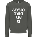 Is My Bike Okay Cycling Biker Funny Kids Sweatshirt Jumper Storm Grey
