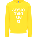 Is My Bike Okay Cycling Biker Funny Kids Sweatshirt Jumper Yellow