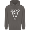 Is My Bike Okay Cycling Biker Funny Mens 80% Cotton Hoodie Charcoal