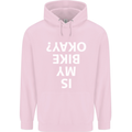Is My Bike Okay Cycling Biker Funny Mens 80% Cotton Hoodie Light Pink