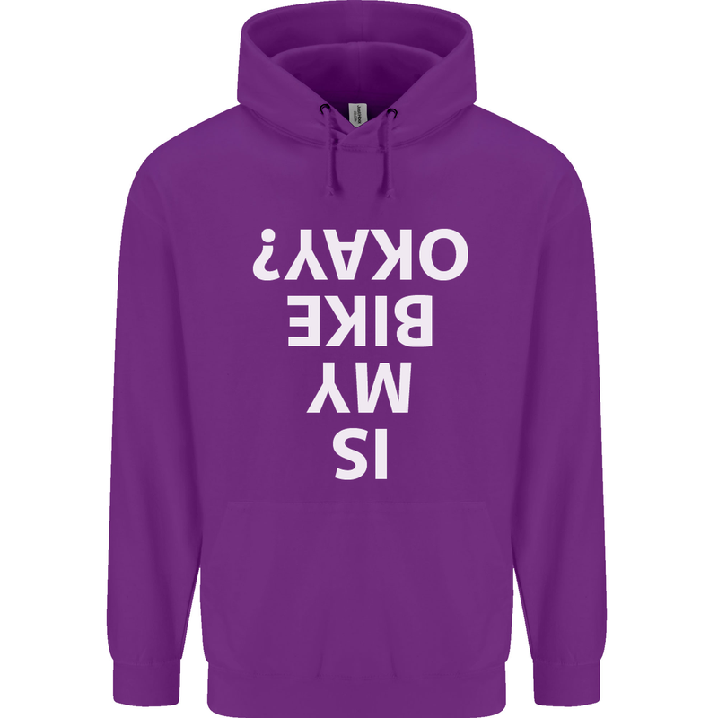 Is My Bike Okay Cycling Biker Funny Mens 80% Cotton Hoodie Purple