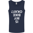 Is My Bike Okay Cycling Biker Funny Mens Vest Tank Top Navy Blue