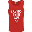 Is My Bike Okay Cycling Biker Funny Mens Vest Tank Top Red