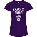 Is My Bike Okay Cycling Biker Funny Womens Petite Cut T-Shirt Purple