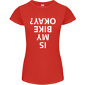 Is My Bike Okay Cycling Biker Funny Womens Petite Cut T-Shirt Red