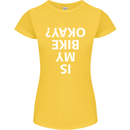 Is My Bike Okay Cycling Biker Funny Womens Petite Cut T-Shirt Yellow