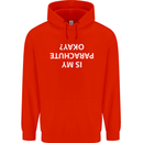 Is My Parachute Okay? Skydiving Para 1 2 3 Mens 80% Cotton Hoodie Bright Red