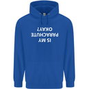 Is My Parachute Okay? Skydiving Para 1 2 3 Mens 80% Cotton Hoodie Royal Blue