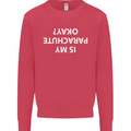 Is My Parachute Okay? Skydiving Para 1 2 3 Mens Sweatshirt Jumper Heliconia