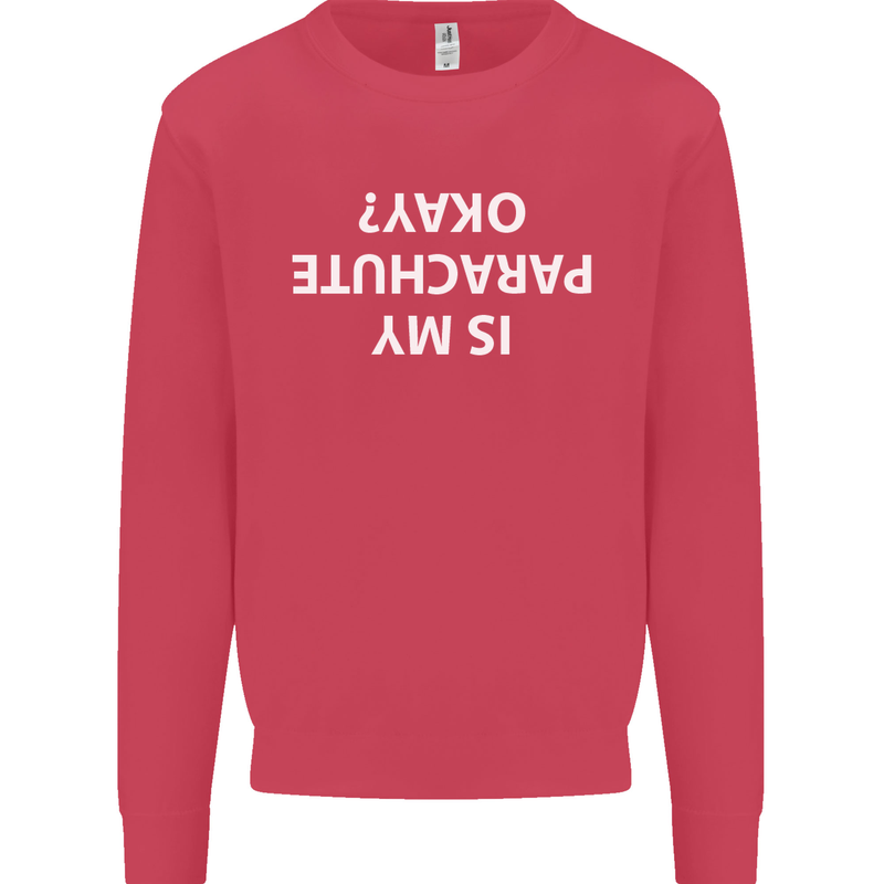Is My Parachute Okay? Skydiving Para 1 2 3 Mens Sweatshirt Jumper Heliconia