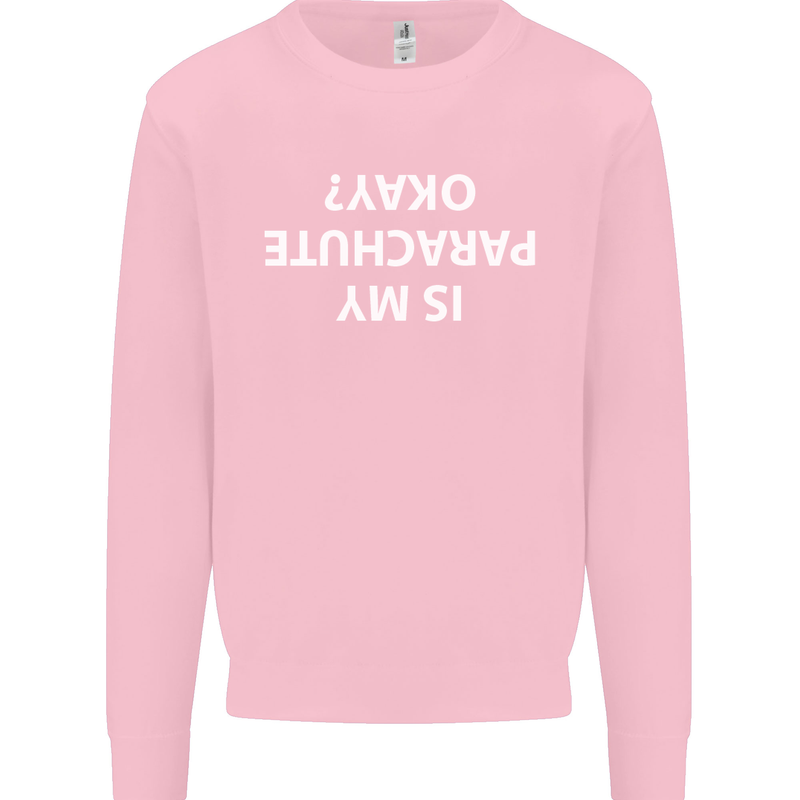 Is My Parachute Okay? Skydiving Para 1 2 3 Mens Sweatshirt Jumper Light Pink