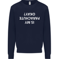 Is My Parachute Okay? Skydiving Para 1 2 3 Mens Sweatshirt Jumper Navy Blue