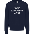 Is My Parachute Okay? Skydiving Para 1 2 3 Mens Sweatshirt Jumper Navy Blue