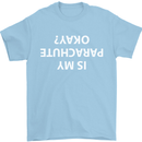 Is My Parachute Okay? Skydiving Para 1 2 3 Mens T-Shirt Cotton Gildan Light Blue