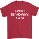 Is My Parachute Okay? Skydiving Para 1 2 3 Mens T-Shirt Cotton Gildan Red