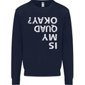 Is My Quad Okay? Bike Biking Funny Kids Sweatshirt Jumper Navy Blue