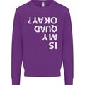Is My Quad Okay? Bike Biking Funny Kids Sweatshirt Jumper Purple