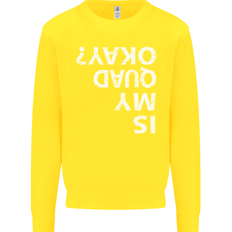 Is My Quad Okay? Bike Biking Funny Kids Sweatshirt Jumper Yellow
