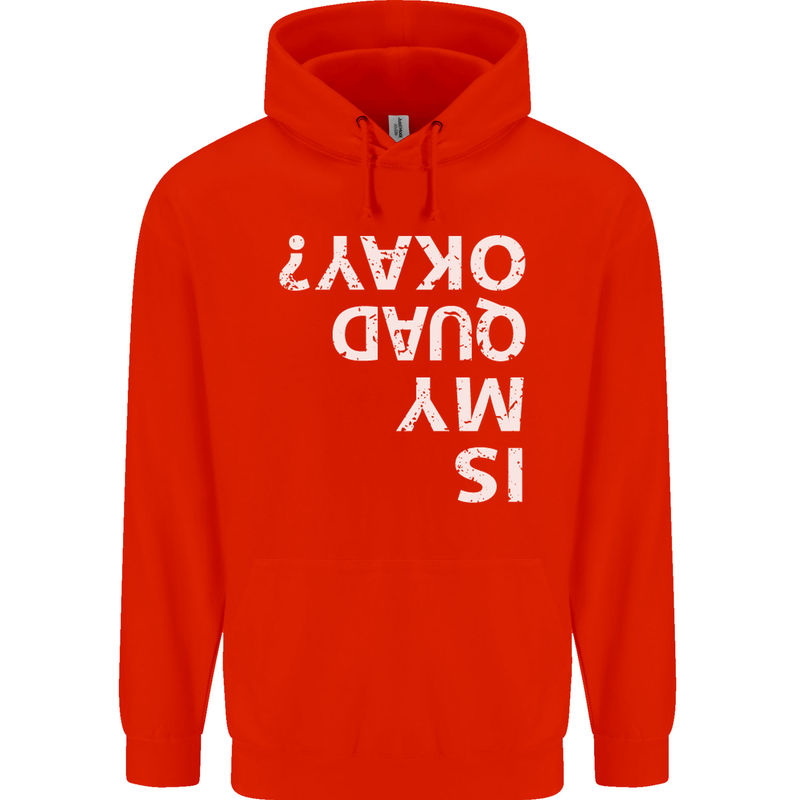 Is My Quad Okay? Bike Biking Funny Mens 80% Cotton Hoodie Bright Red
