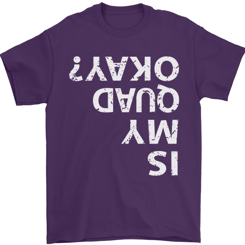 Is My Quad Okay? Bike Biking Funny Mens T-Shirt Cotton Gildan Purple
